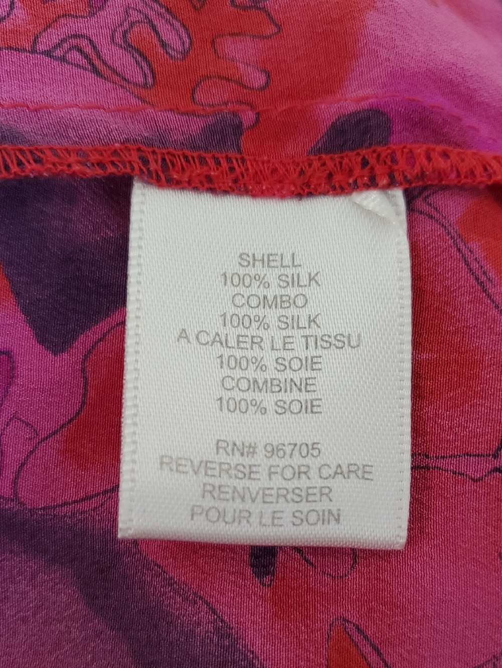 Rebecca Taylor Vibrant Pink, Red And Purple Silk Blouse Size 8 - Picture 8 of 9